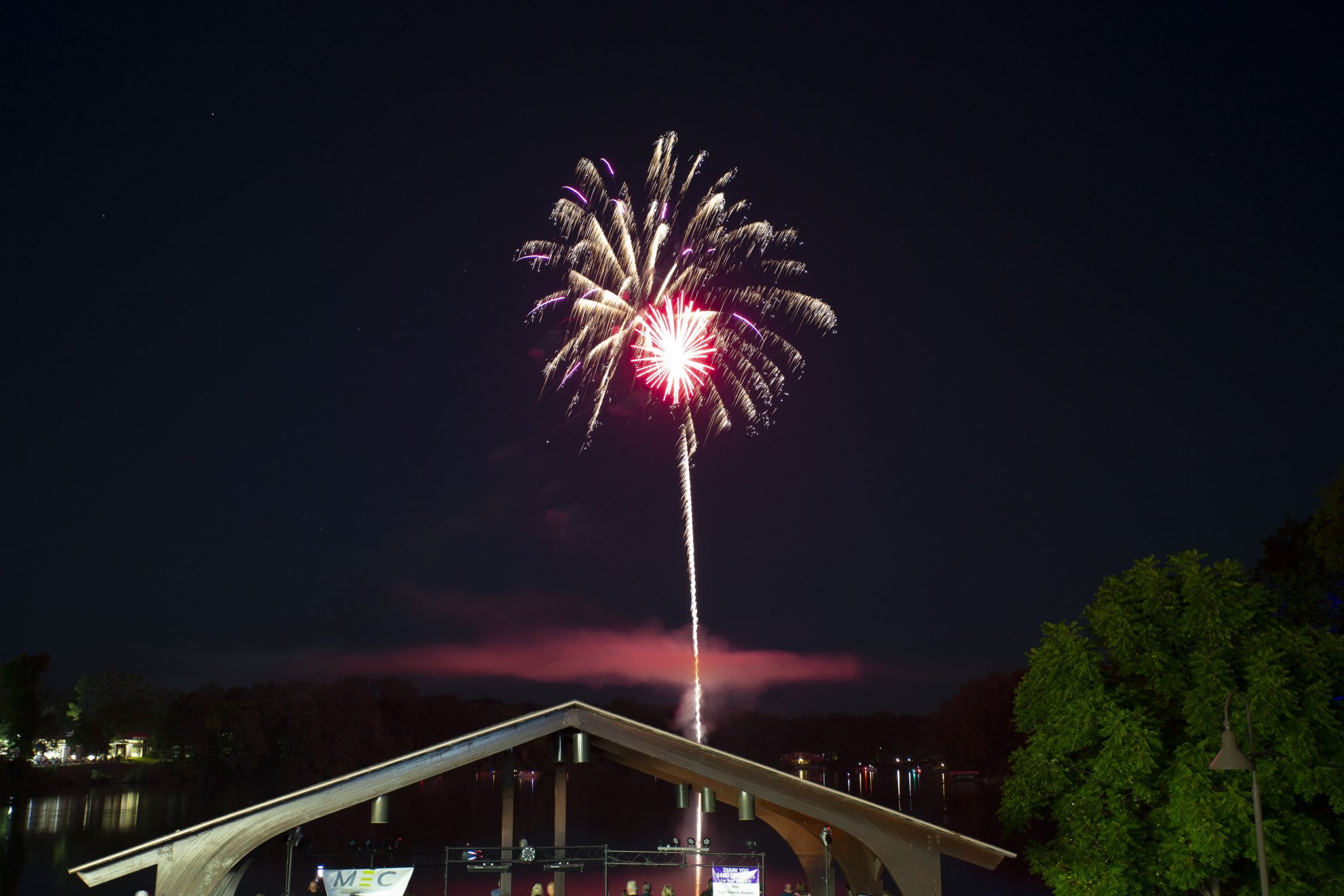 Fireworks over Maple Lake